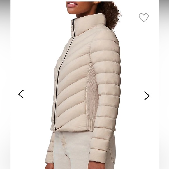 Soia & Kyo Andria Light Down Jacket in Beige Chevron Quilted Canadian High End - Picture 3 of 5
